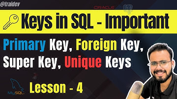 Primary Key, Foreign Key, Super Key, Alternate Key, Unique Key -  Keys in SQL Important Constraints