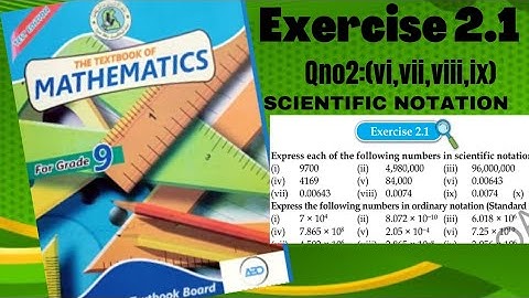Scientific Notation || Exercise 2.1 || Unit 2 || Class 9 || Logarithms || Qno2:(vi,vii,viii,ix)