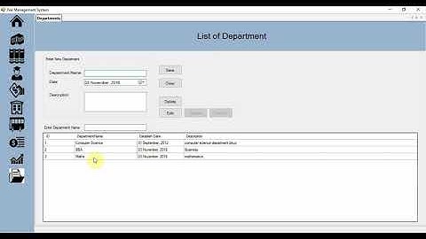 University Fee Management System Part 22 Department Form in C# (C-Sharp)