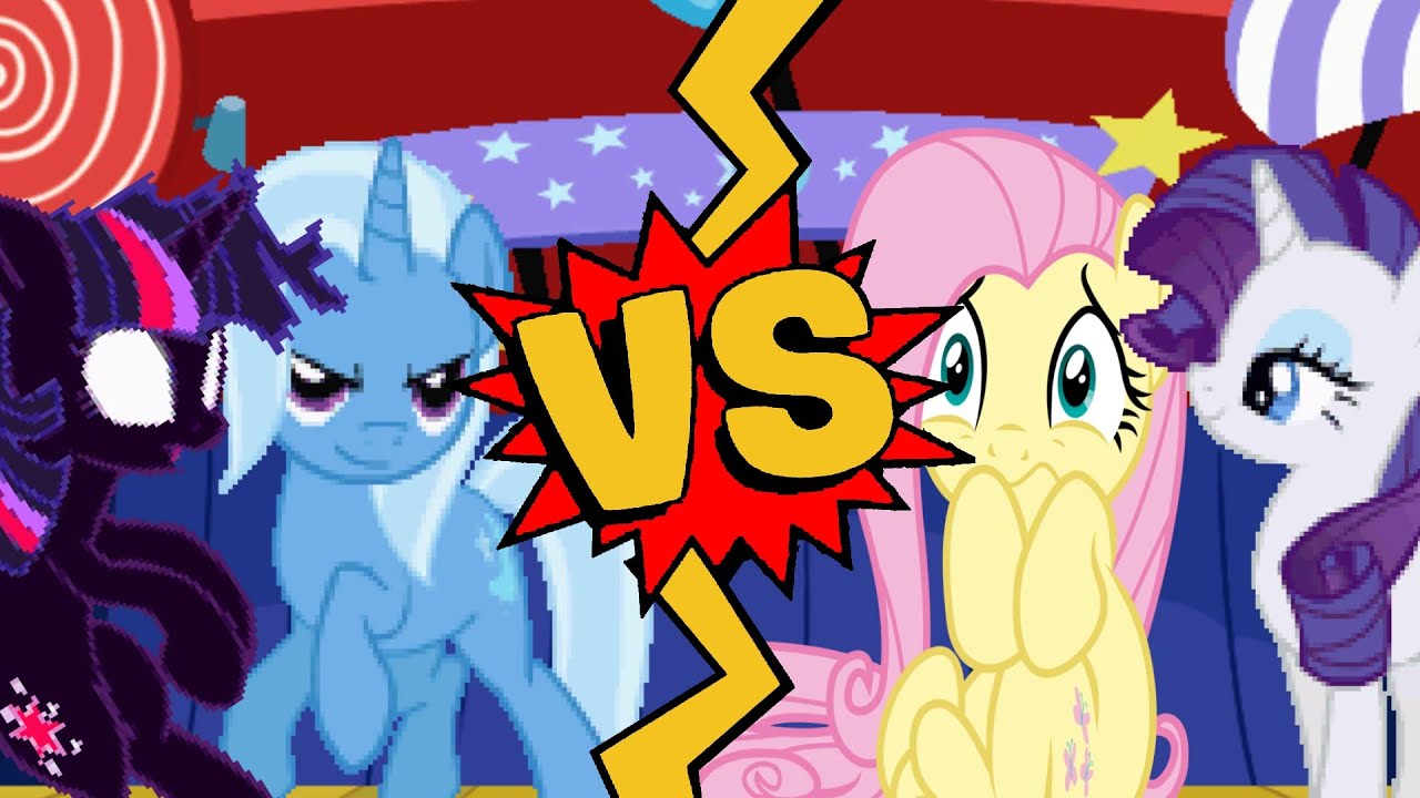 M.U.G.E.N Battles | Trixie Lulamoon/Nightmare Sparkle Alicorn vs Fluttershy/Rarity