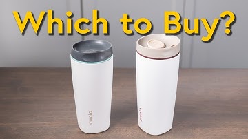 Vergelijking van de Owala Smoothsip en Smooth Sip Slider geïsoleerde koffiebeker