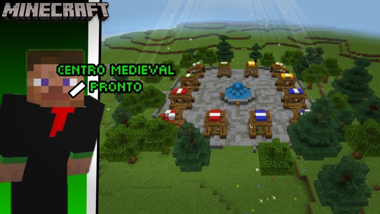 Terminei de construir o SUPER CENTRO MEDIEVAL no MINECRAFT - YouTube
