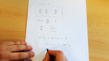 How to differentiate y=arccosx (implicit differentiation)