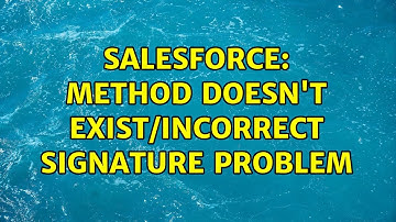 Salesforce: Method doesn