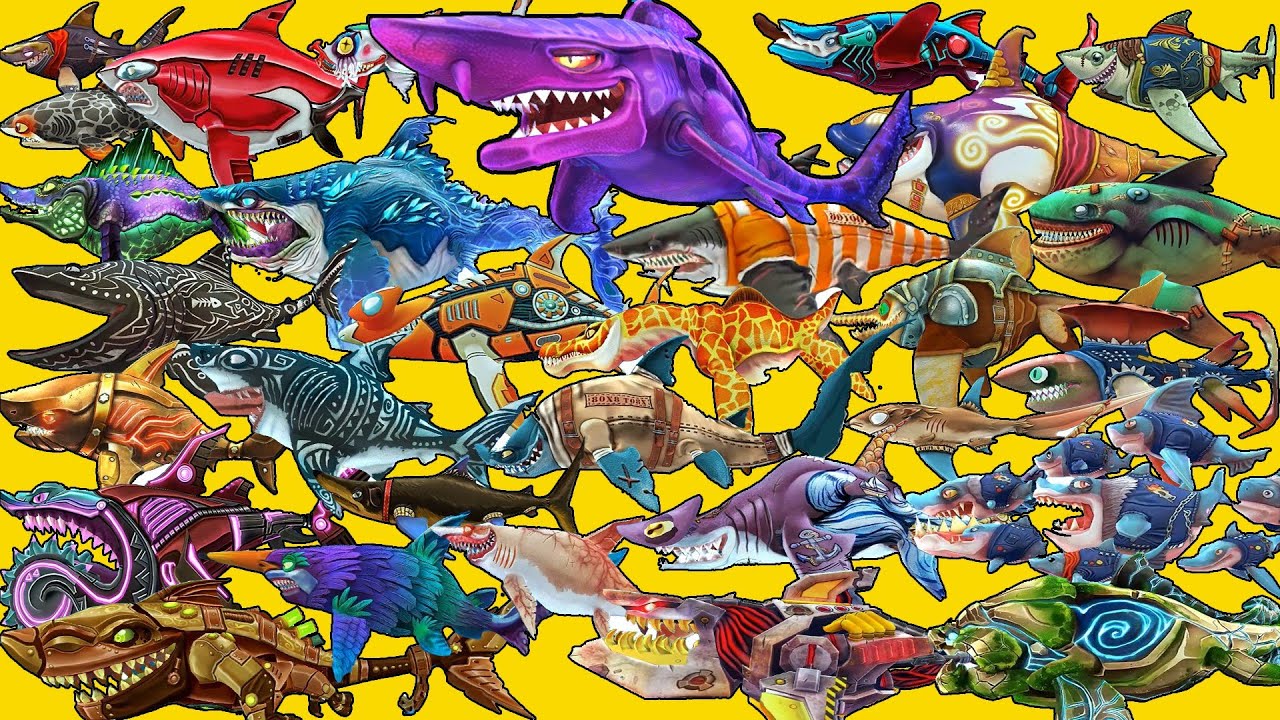 Hungry Shark World - ALL SHARKS UNLOCKED & SKINS - NEW UPDATE COMING ...