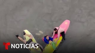 Vea una persecución sobre tabla de surf tras intento de arresto | Noticias Telemundo