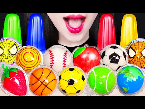 <strong>ASMR</strong> RAINBOW JELLY <strong>BALL</strong> 레인보우 젤리 구미 먹방 MUKBANG