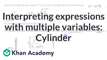 Interpreting expressions with multiple variables: Cylinder | Modeling | Algebra 2 | Khan Academy