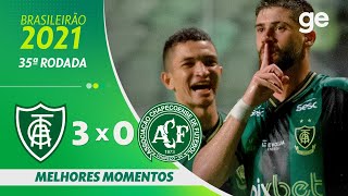 AMÉRICA-MG 3 X 0 CHAPECOENSE | MELHORES MOMENTOS | 35ª RODADA BRASILEIRÃO 2021| ge.globo