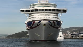 Ventura cruise ship in Vigo (4K video)