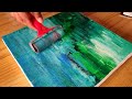 Textured Abstract Painting / Easy For Beginners / Using Rubber Roller / 365 Days Challenge / Day #69