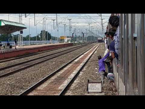 High Speed Rajdhani express of Indian Railway Passing Through DMU Train ||  FASTEST Trains