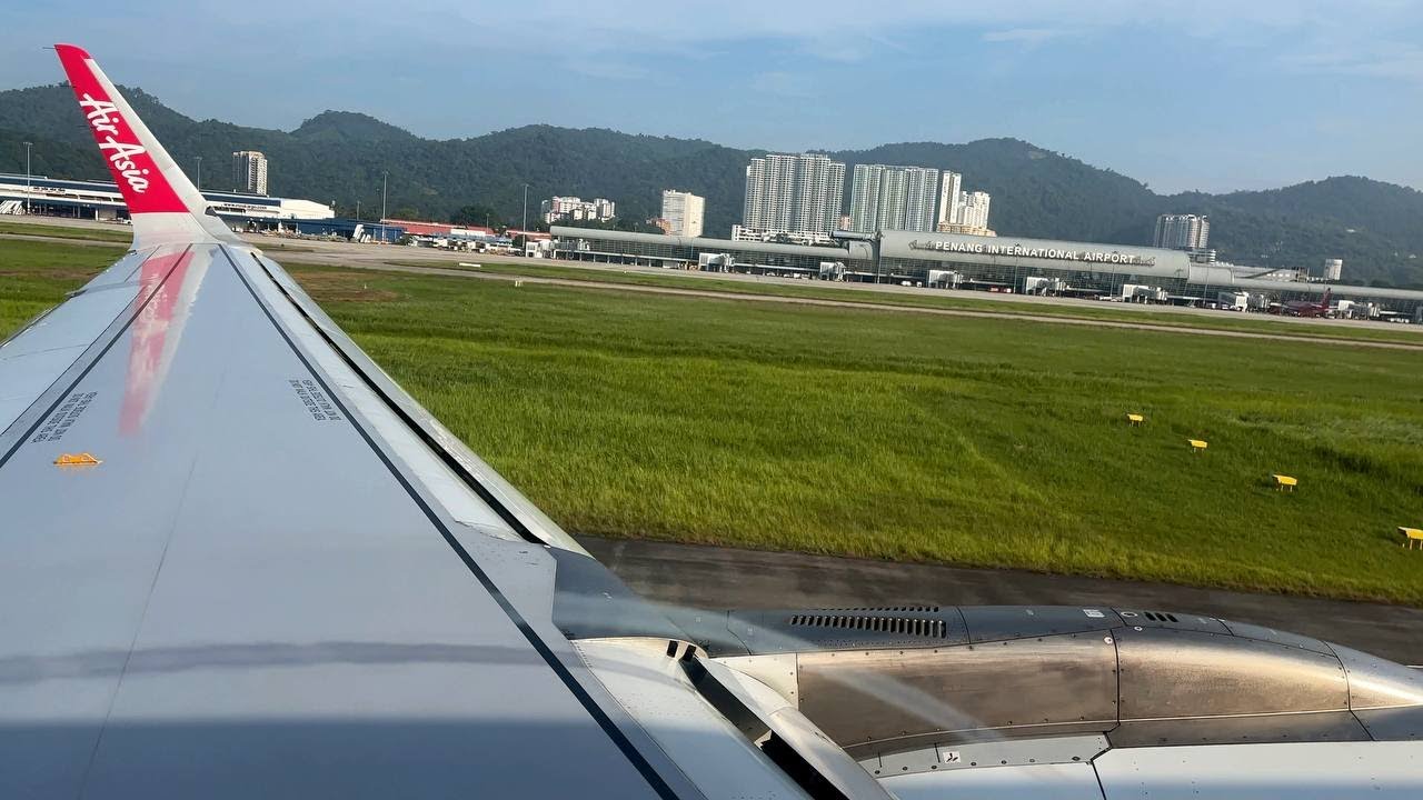 [4K] Thai AirAsia A321Neo Morning Landing in Penang International Airport [PEN/WMKP][HS-EAA]