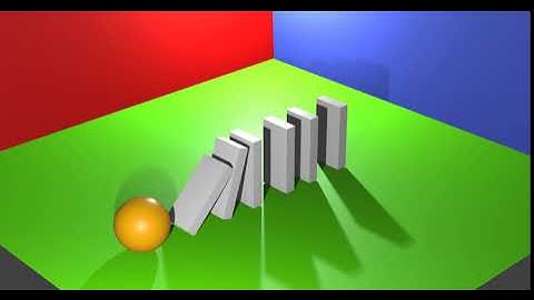 My First Blender Animation - Dominoes Physics Simulation In True 4K 24 FPS 120 Frames