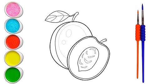 Learn FRUITS , Painting and Colouring for Kids & toddlers#grape #orange #pomegranate #mango #apple