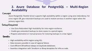 Multi Region High Availability Concept, AKS, Postgres, Storage Account