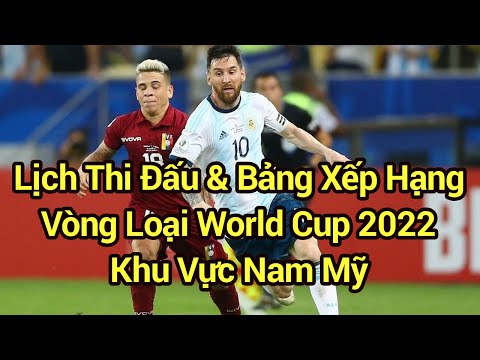 Lịch Thi Đấu Vòng Loại World Cup 2022 Khu Vực Nam Mỹ | Kết Quả Và Bảng Xếp Hạng Mới Nhất