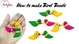 how to make Bird Bead with fabric