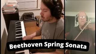 Father & Son Duet - Beethoven Spring Sonata - Piano + Violin