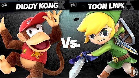 Diddy Kong VS Toon Link LV 9 CPU Battle Super Smash Bros Ultimate