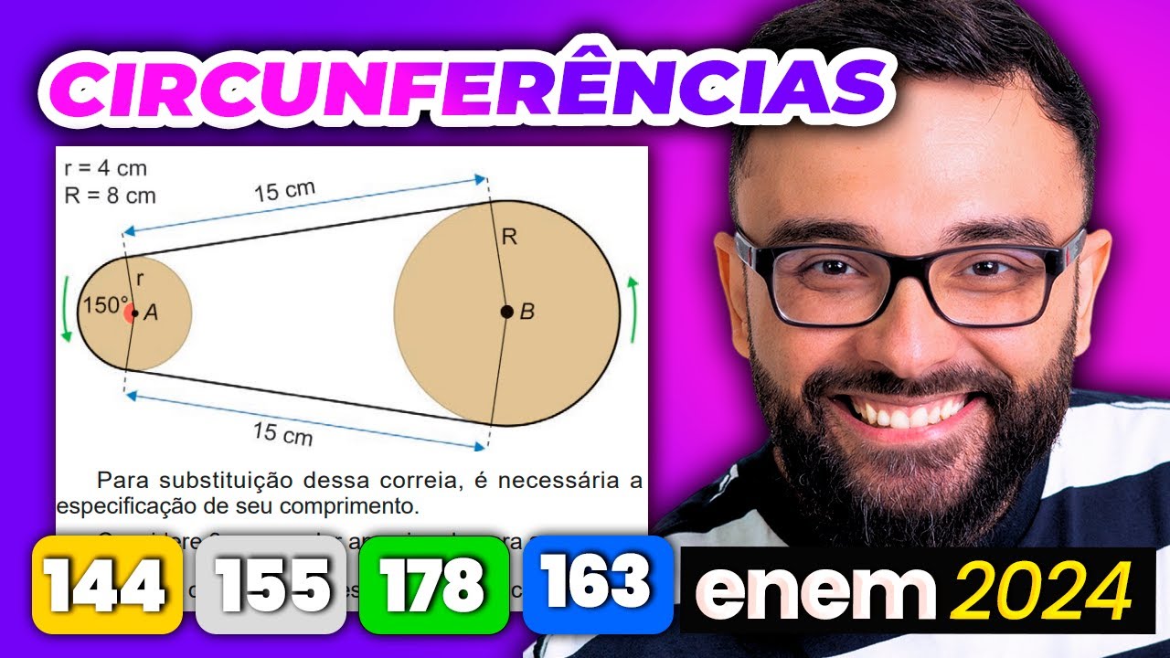 Um sistema de polias circulares e correias | Enem 2024