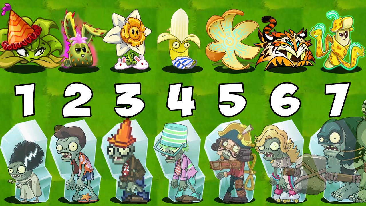 PvZ 2 Challenge - All Plants Power Up vs 35 Frozen Random Team Zombies ...
