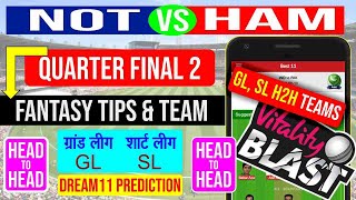 Quarter Final 2  HAM Vs NOT Dream11 Team  Prediction Natwest T20 Blast HAM Vs NOT Dream11 Prediction screenshot 5