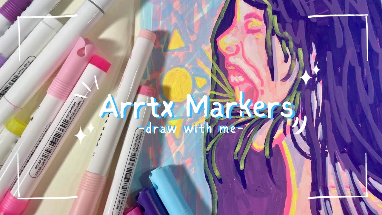 Relaxing Sketchbook Session: Draw With Me Using Arrtx Acrylic Markers ...