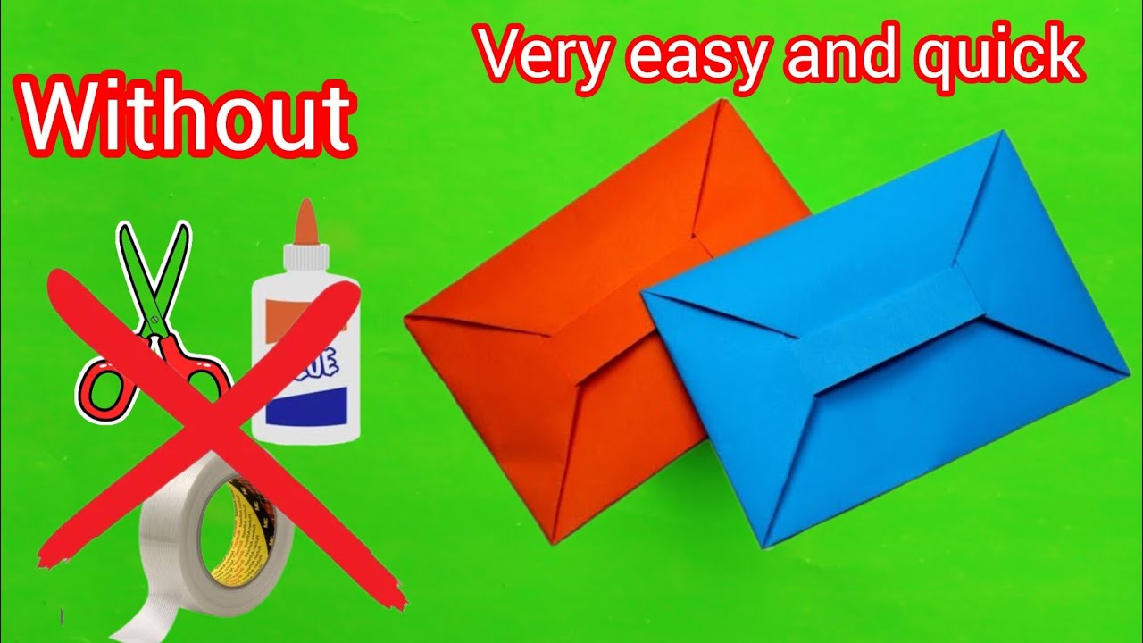DIY - Easy origami envelope tutorial |without glue, Tap - YouTube