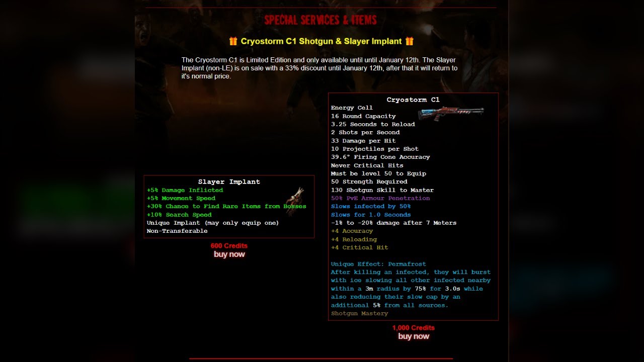 Dead Frontier Limited Edition New Cryostorm Frost Shotgun