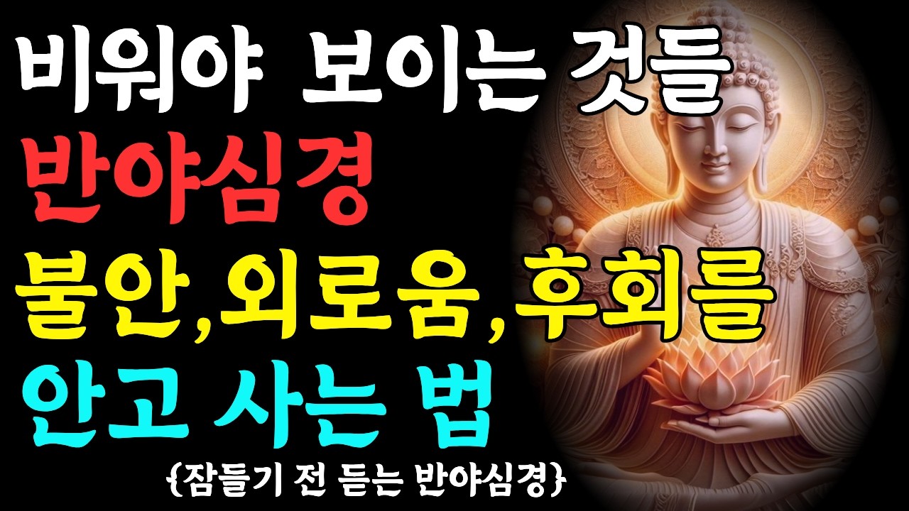비워야 보이는 것들|반야심경|부처님말씀 | 불교명언 | 법문 | 석가모니 가르침|불교오디오북|자면서 듣는 부처님 말씀|노년의지혜|인생조언|