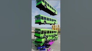 Colorful Vans & Buses Fall and Crash - BeamNG.drive