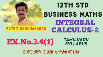 12th Std BM Ex.3.4(1) Area bounded by the curve y=x(4-x) between 0 to 4 with x axis is