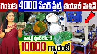 పేపర్ ప్లేట్స్ తయారీ మెషిన్ || AVR Paper Plate Making Machines || Paper Plate Business In Telugu