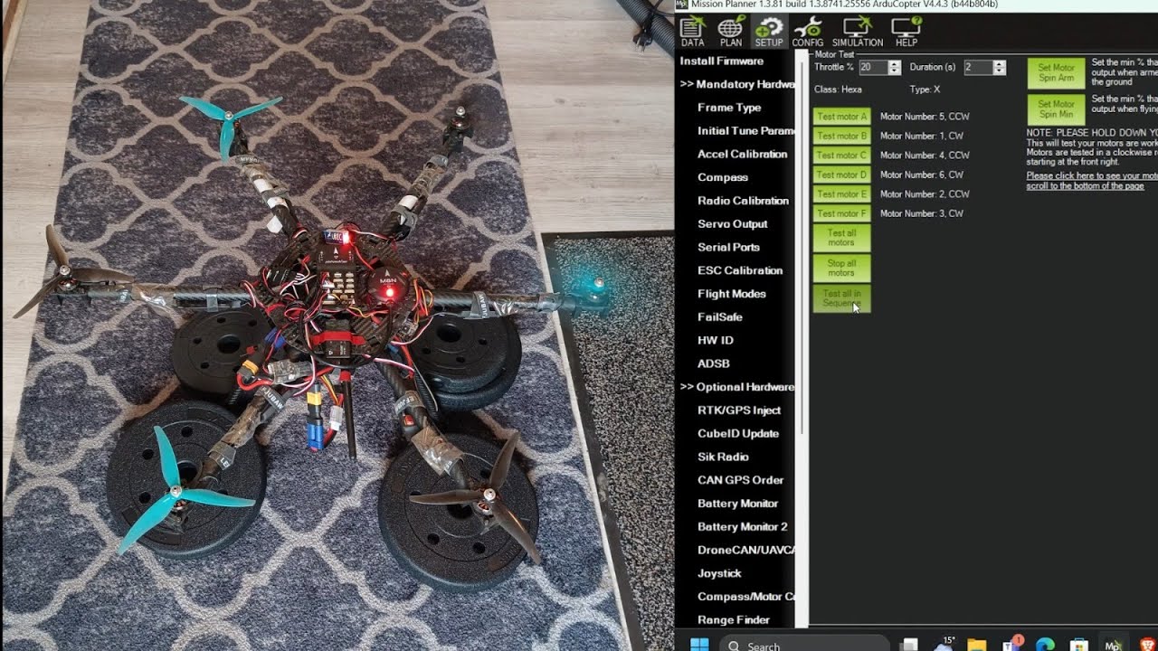 How to do Drone Motor Test with Mission Planner | Ardupilot | Pixhawk ...