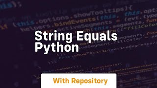 string equals python