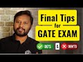 Final Tips for GATE Exam | Do's and Don'ts | All 'Bout Chemistry