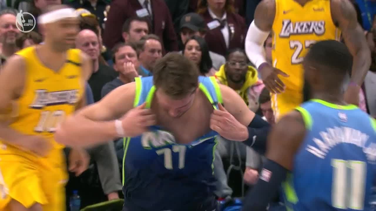 Watch: Luka Doncic rips jersey in half