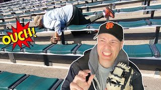 THAT HAD TO HURT! Faceplanting in the bleachers at Oracle Park