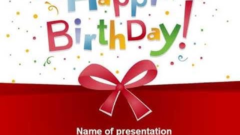 Happy Birthday Bow PowerPoint Template by PoweredTemplate.com