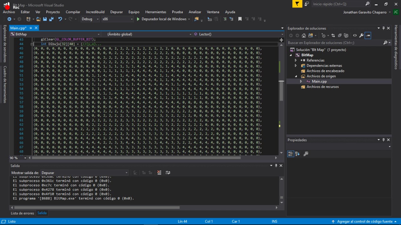 Bit Map Opengl C++ - YouTube