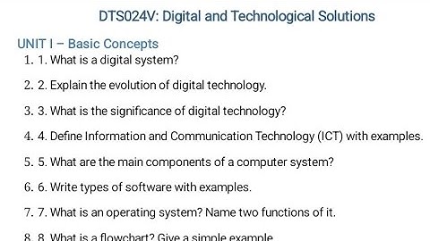 Digital and Technological Solutions Guess paper | 2nd semester | kashmir university |