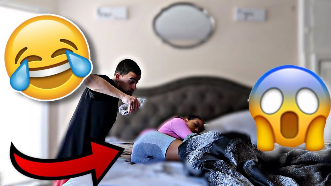 WET THE BED PRANK ON WIFE *GETS HEATED* YouTube
