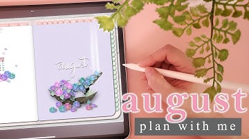 PLAN WITH ME | August 2022 Digital Bullet Journal Setup | Hydrangeas theme | with iPad
