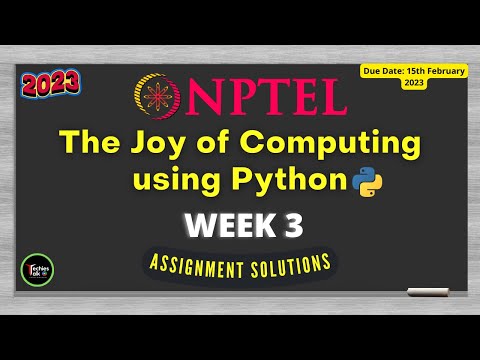 NPTEL The Joy of Computing using Python Week 3 Quiz Assignment Solutions | Jan 2023 | IIT Ropar