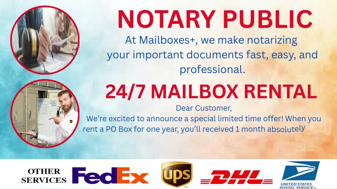 NOTARY SERVICE I 24 7 MAILBOX RENTAL I 2