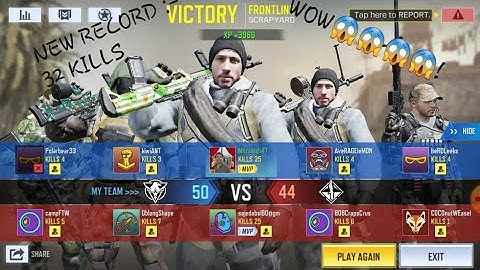 CALL OF DUTY MOBILE GAMEPLAY #1 //34 KILLS // FRONTLINE MOD // SCRAPYARD MAP