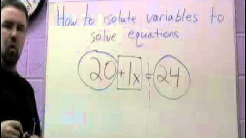 Isolating Variables 1