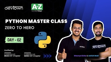 [LIVE] DAY 02 - Python Master Class Zero to Hero | COMPLETE in 7 - Days
