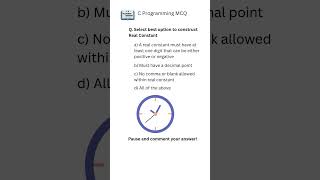 C Programming MCQ: Rules for Constructing Real Constants  #cquiz #shorts